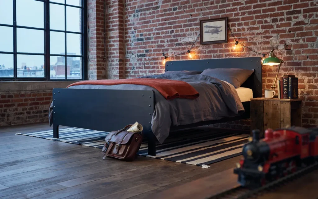 4. Industrial Loft Style Bedroom