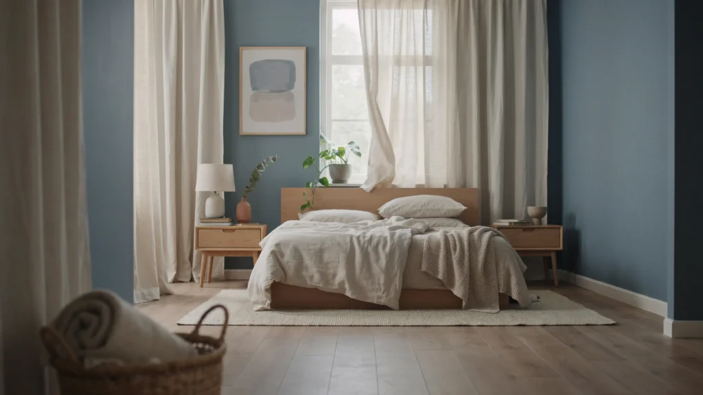 4. Muted Blue for a Restful Bedroom