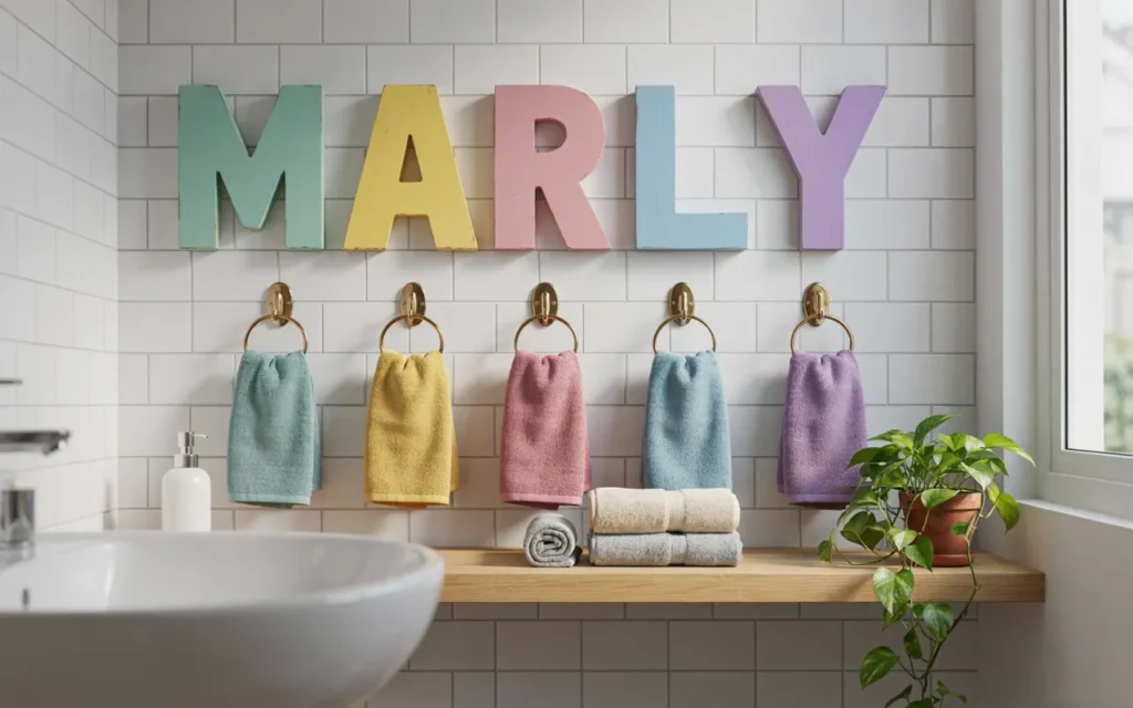 4. Personalize the Space With Initial Art and Hooks