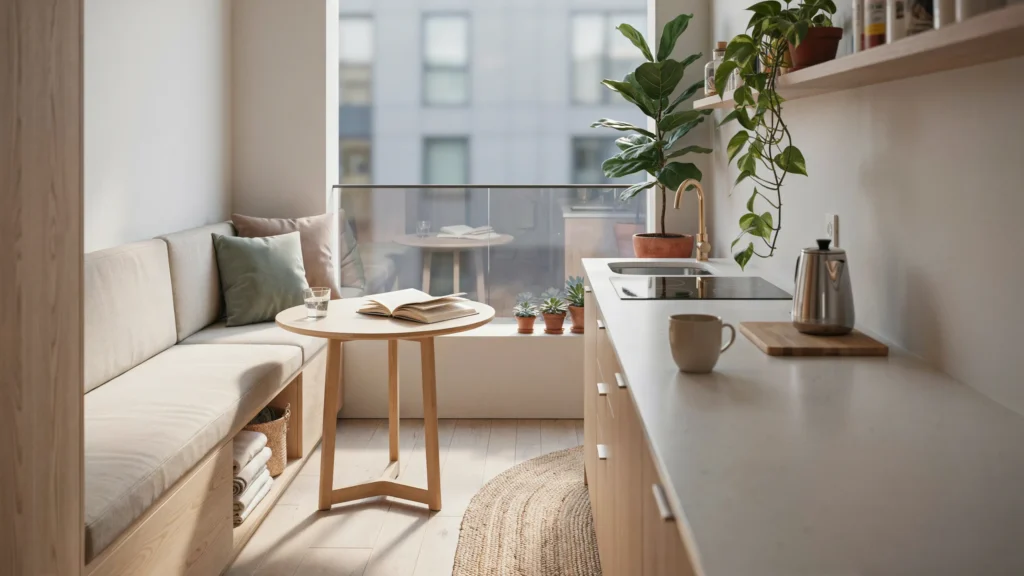 4. Try a Built-In Bench Kitchenette