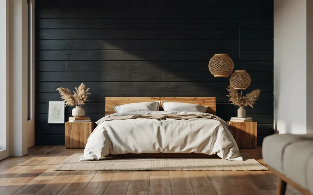 4. Use Black Shiplap for Texture
