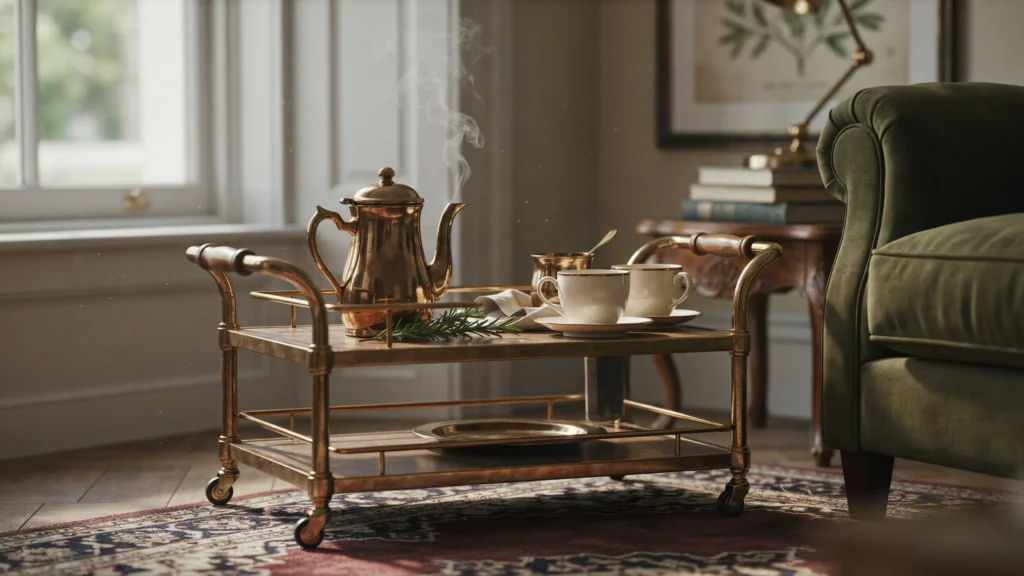 4. Vintage Brass Trolley