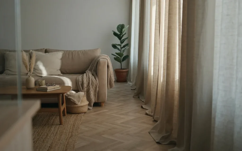 5. Cozy Beige Sofa for a Timeless Look