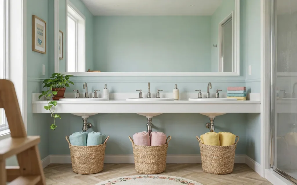 5. Install a Double or Triple Sink for Siblings