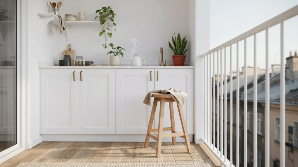 6. Choose a Minimalist White Kitchenette