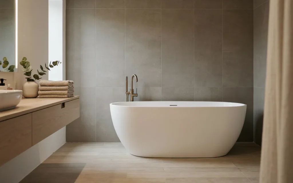 6. Elegant Grey And White Bathroom
