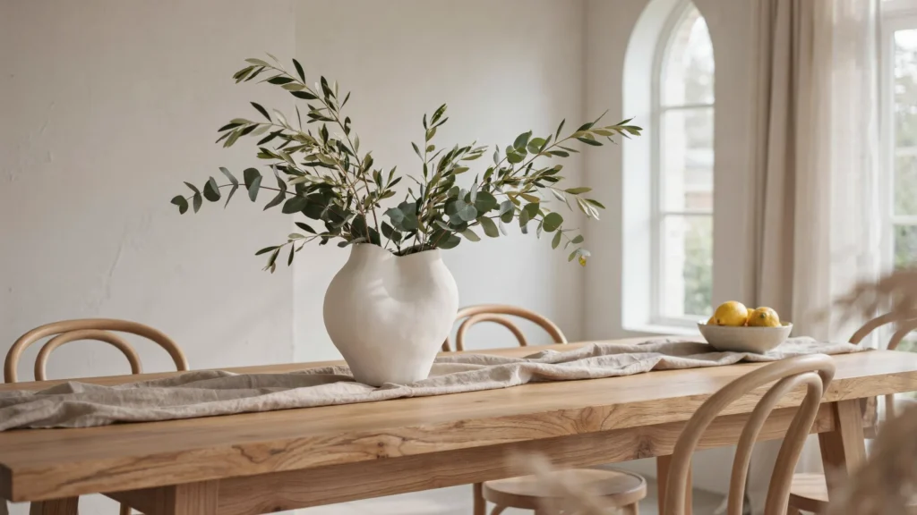 6. Mix a White Vase With Greenery
