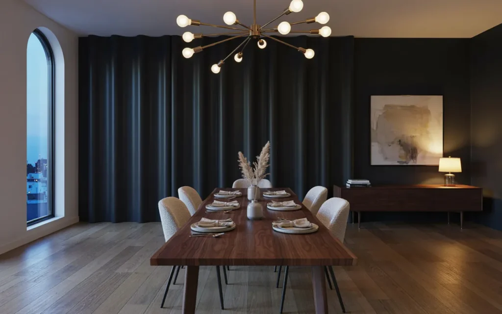 7. Black Accent Wall in the Dining Room