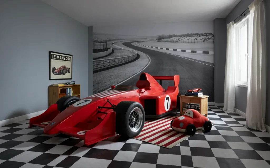 7. Car Racing Inspired Bedroom