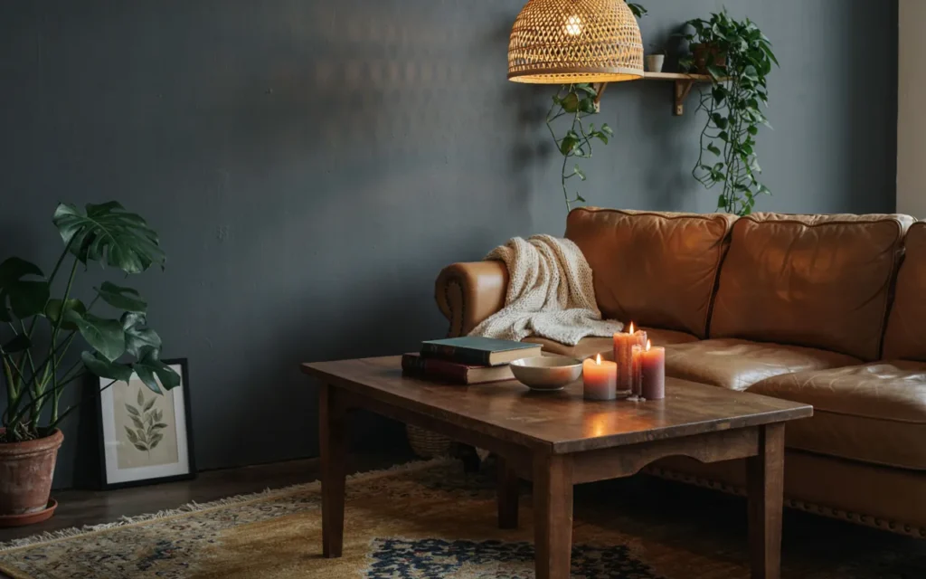 7. Moody Charcoal Boho Corner