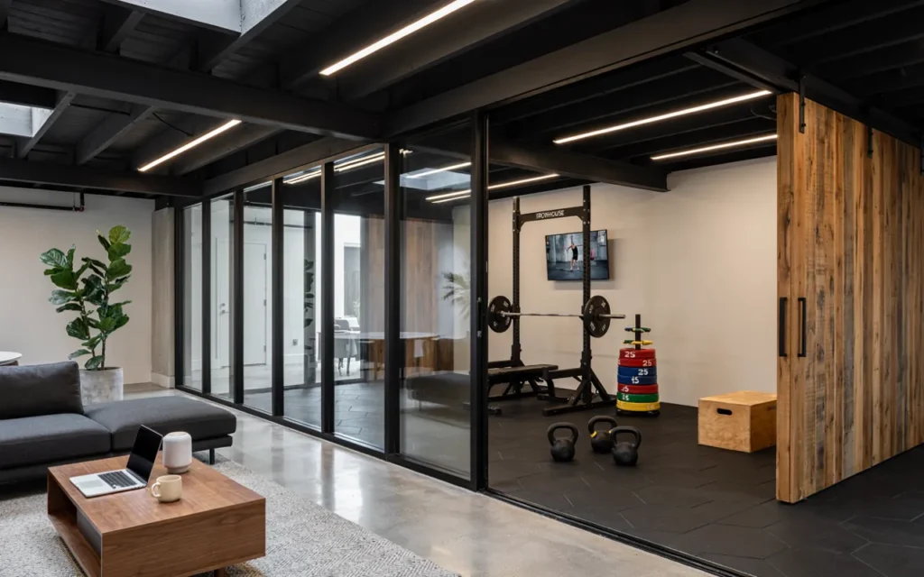 7. Separate a Weight Room With Glass Panels