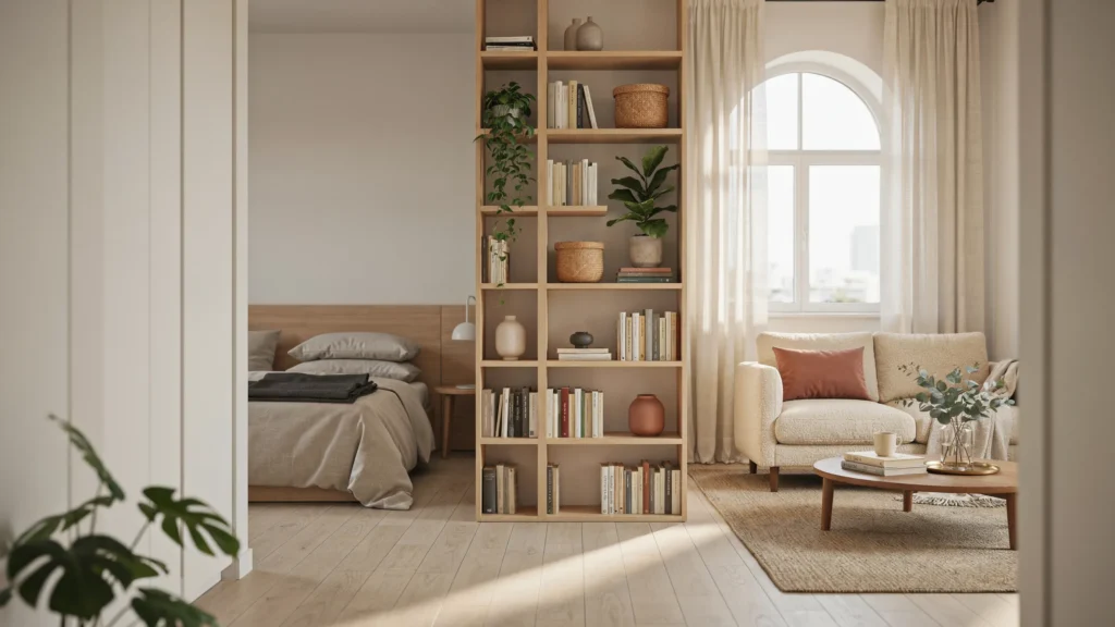 7. Try an Open Bookshelf Divider