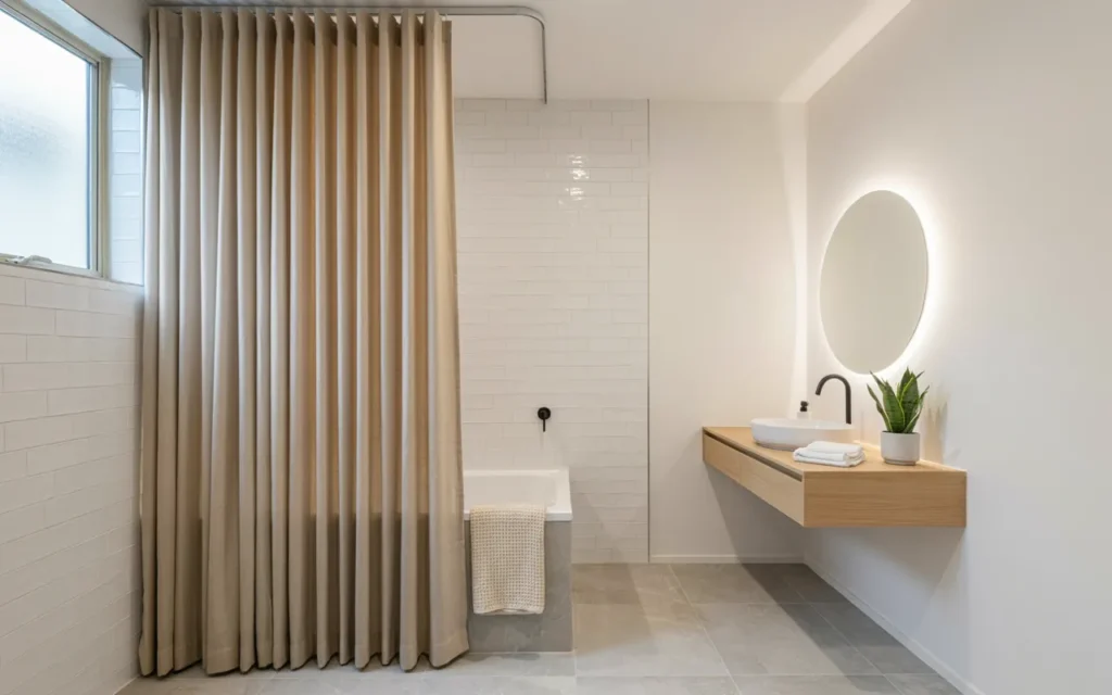 9. Hang the Shower Curtain Higher