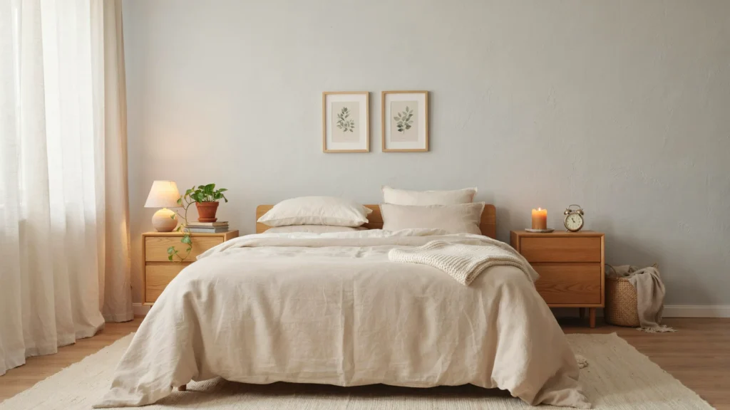 9. Pale Gray With Warm Textiles