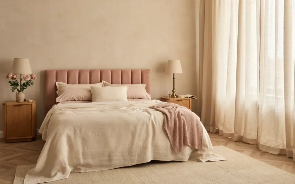 9. Soften the Room With Blush and Cream