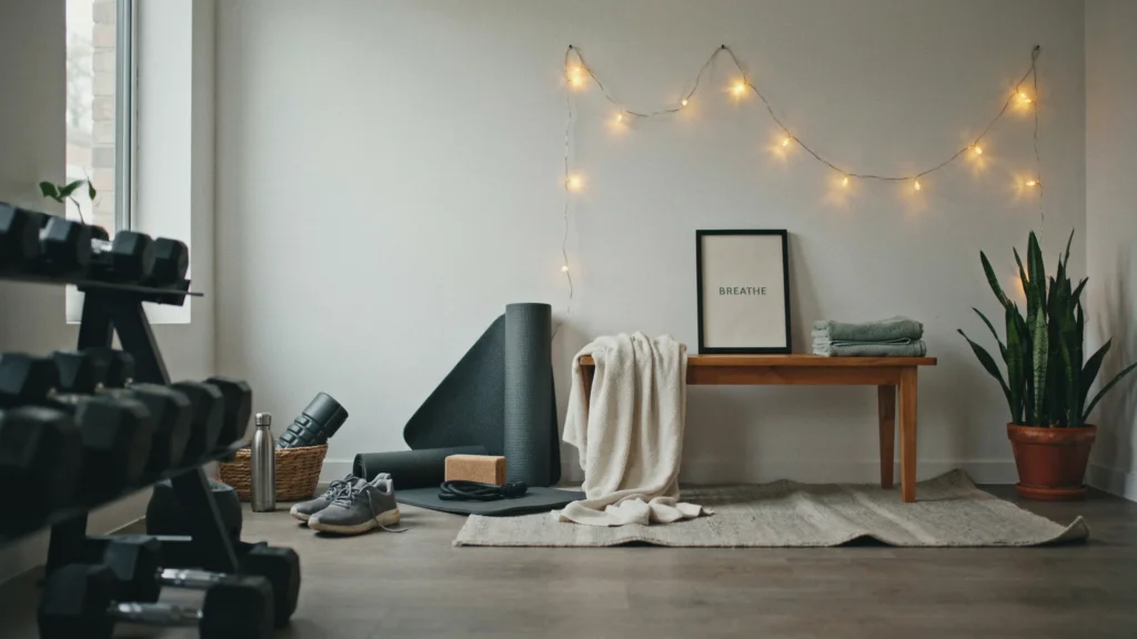 Add String Lights for a Soft Cool-Down Corner